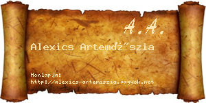 Alexics Artemíszia névjegykártya